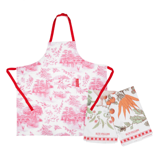 Apron & 2 Tea Towels SetRed