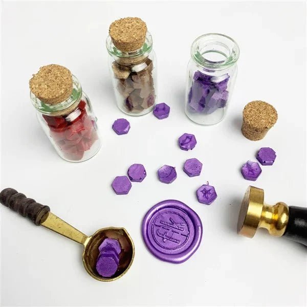 Bead Sealing Wax Kit with 6 colors Sealing Wax Beads, Melting Pot, Candle and SpoonNo Stamp - I'll add my own