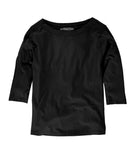 Boatneck Ballet Pima Knit TeeBlack