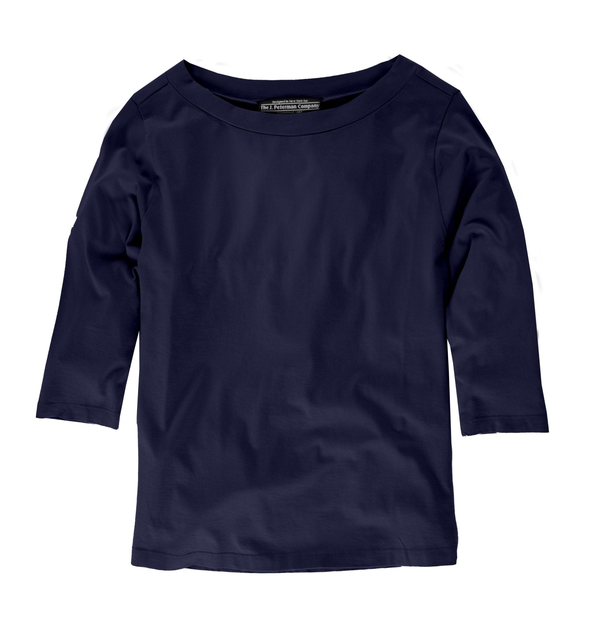 Boatneck Ballet Pima Knit TeeNavy