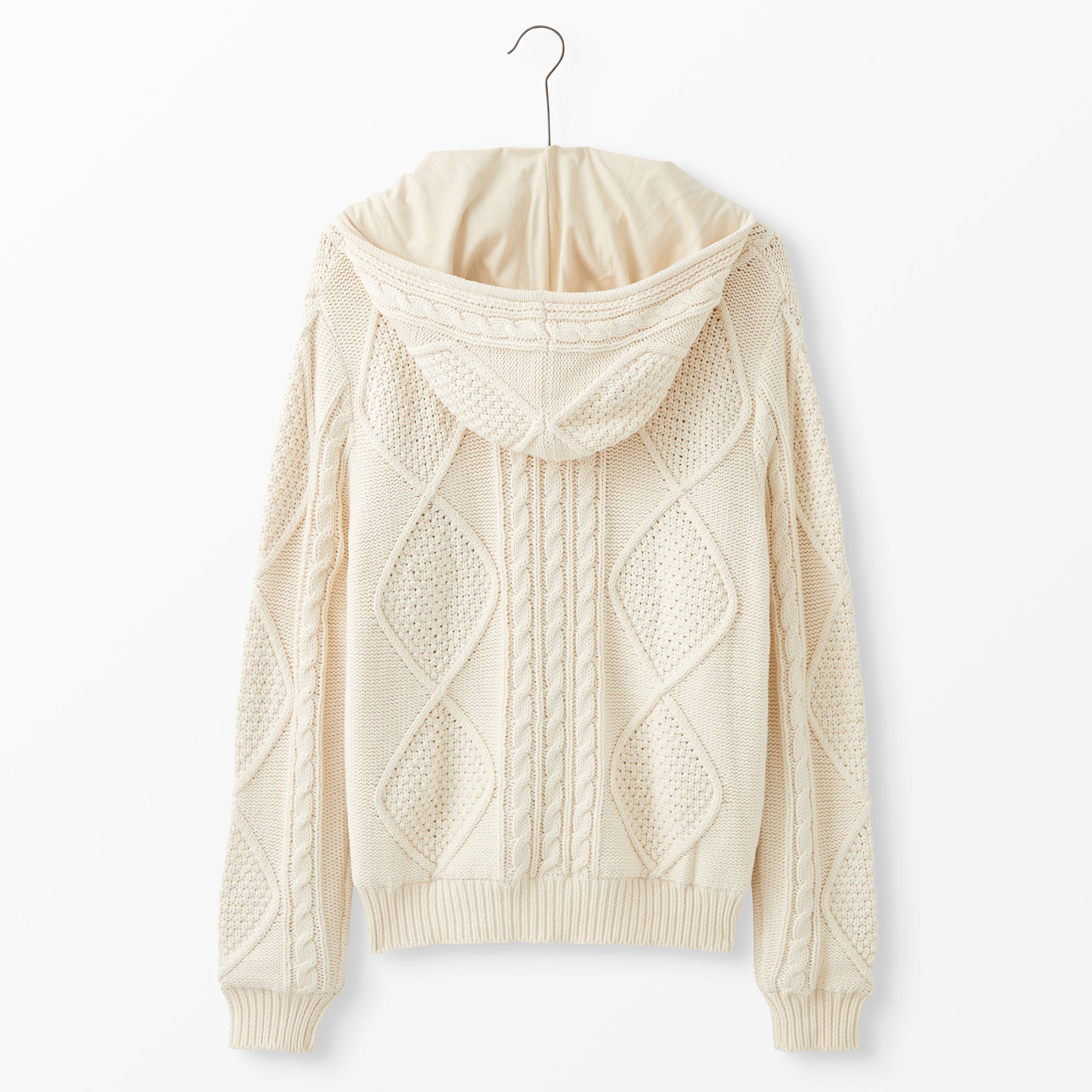 Cable Knit HoodieCream