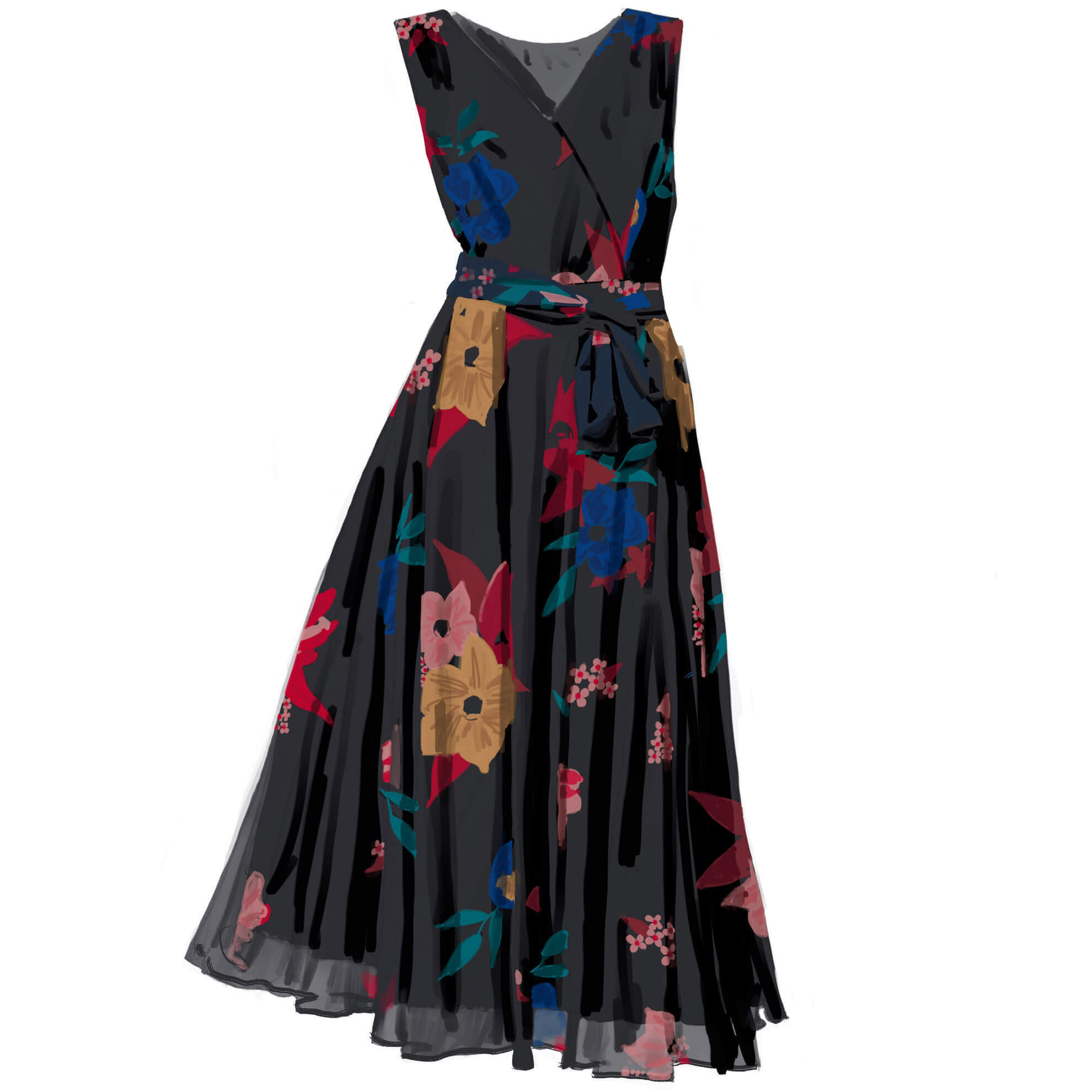 Floral Holiday DressBlack Floral