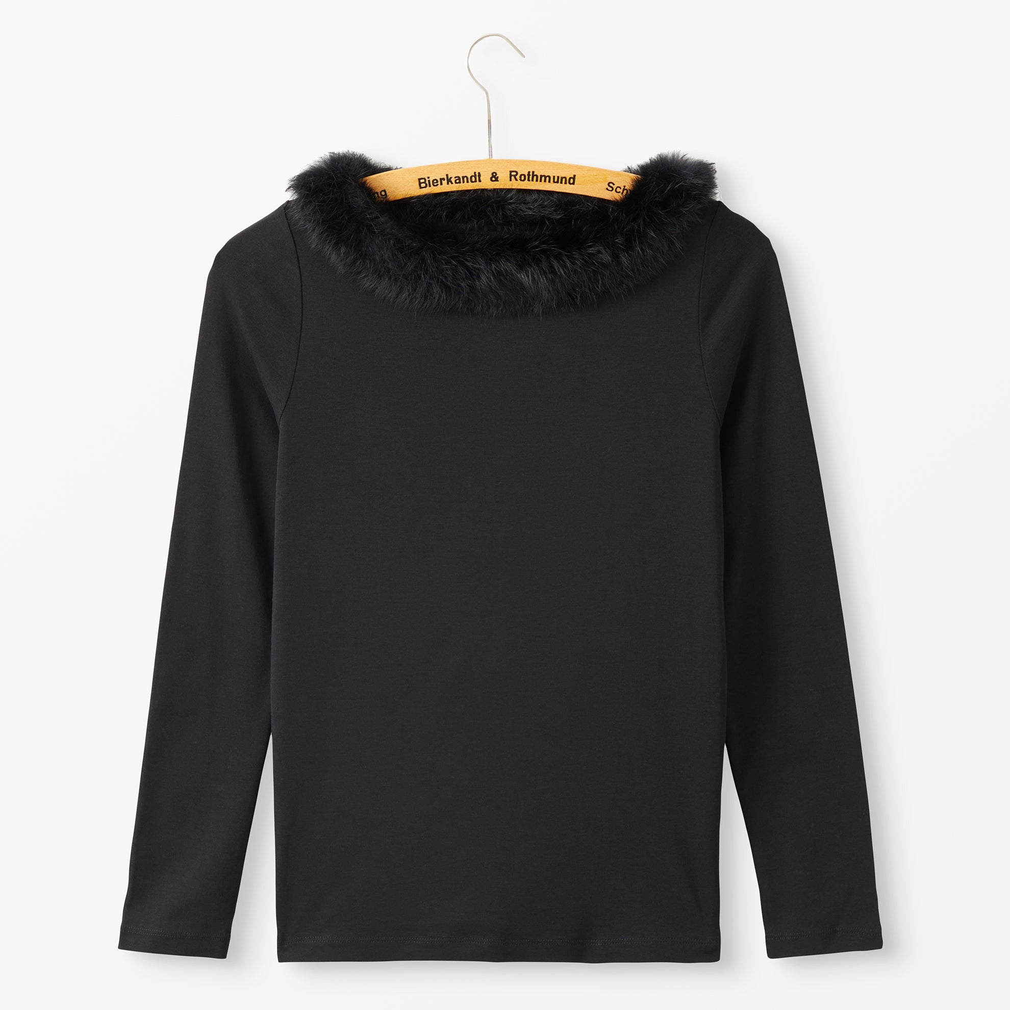 Fur Collar Knit TopBlack