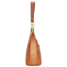 Hand Painted Croc Embossed Hobo with Chain StrapCaramel