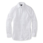 J. Peterman Women's Tuxedo Front Button Up Blouse with Long Sleeves White