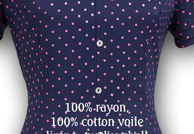 J. Peterman Women's V-Neckline Short Sleeve Button Front Satin Flowy Maxi Dress with Mini Polka Dots