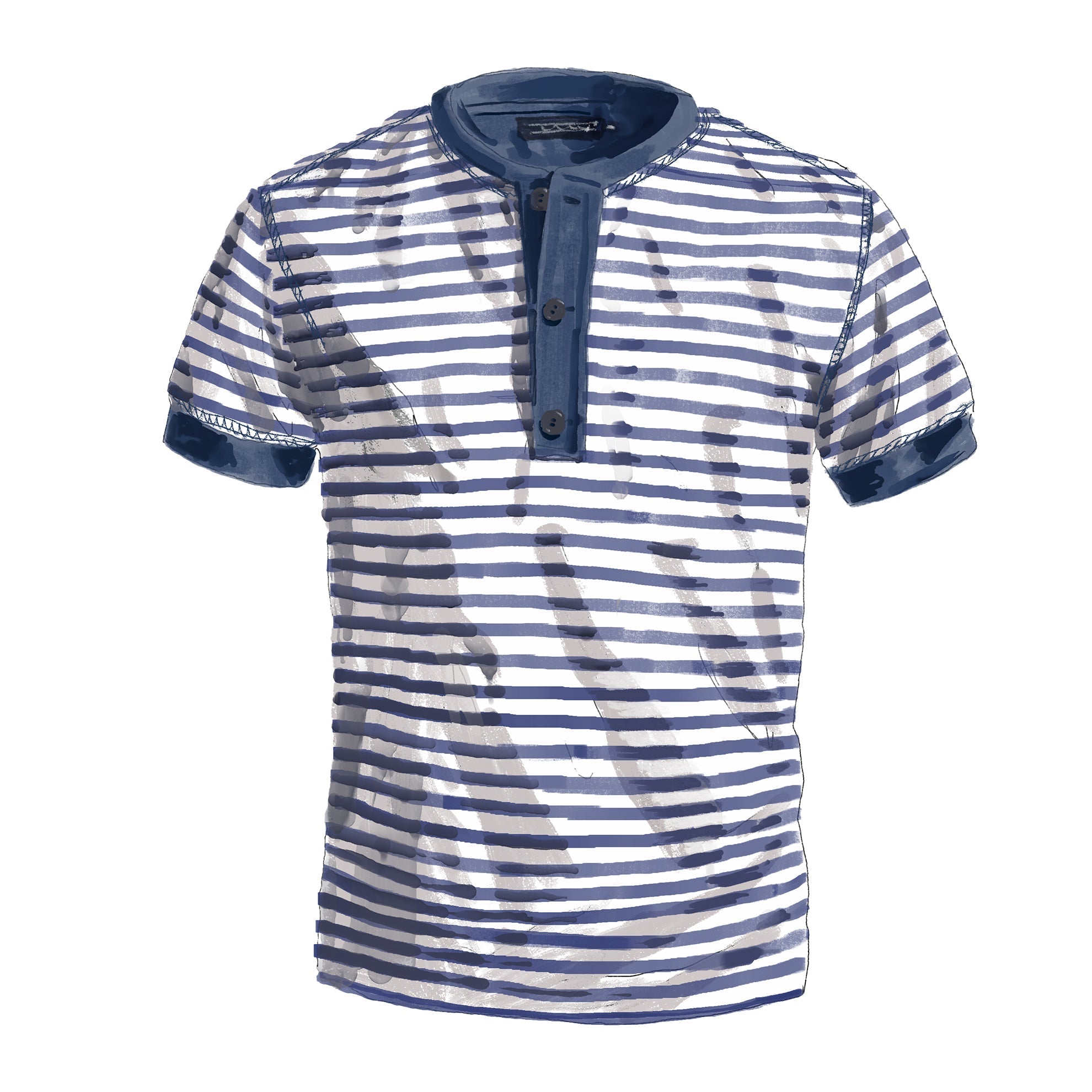 North Sea Navy Henley Navy and White