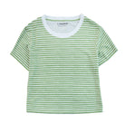 Pima Knit Relaxed CrewGreen Stripe