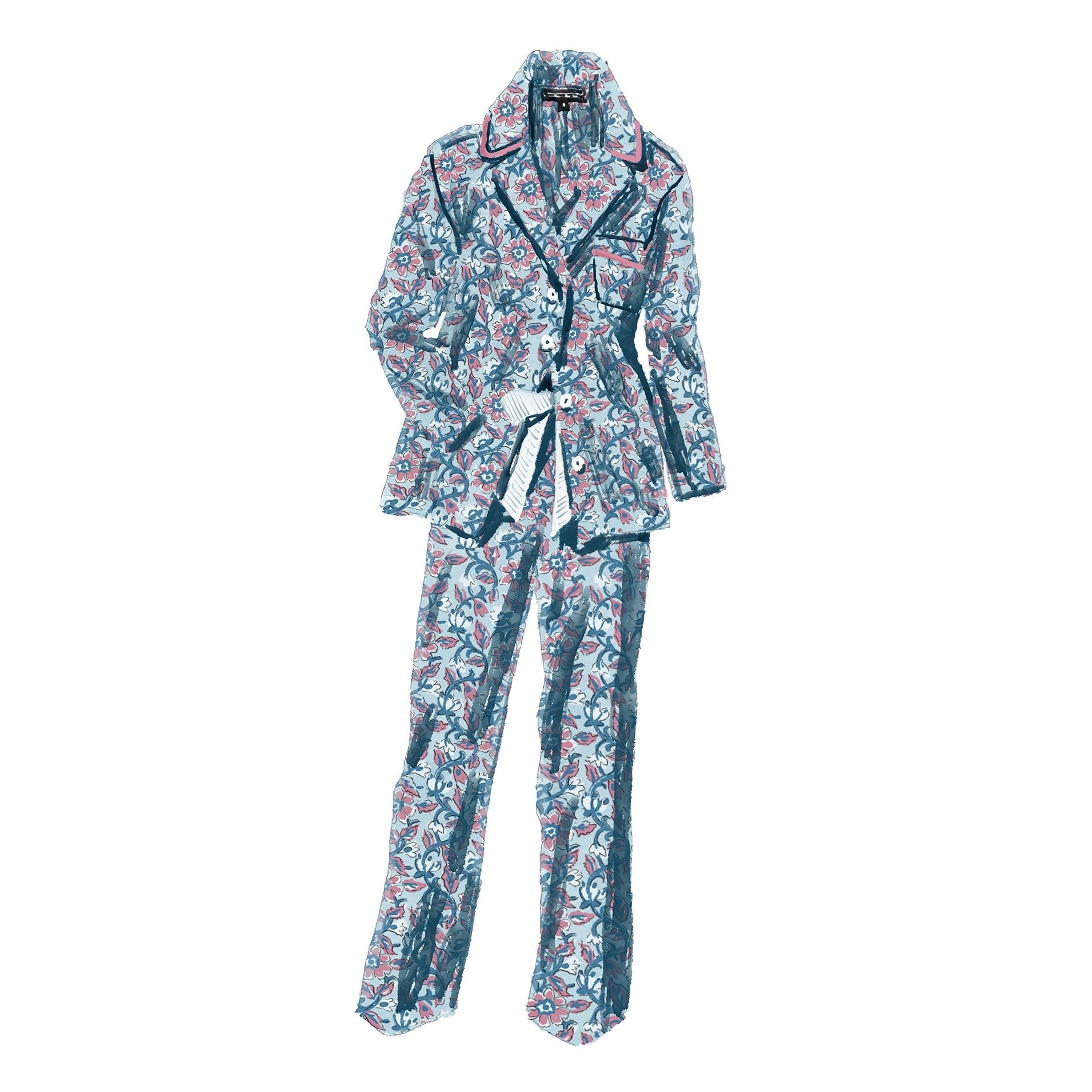 Provocative Print PJ PantPale Blue