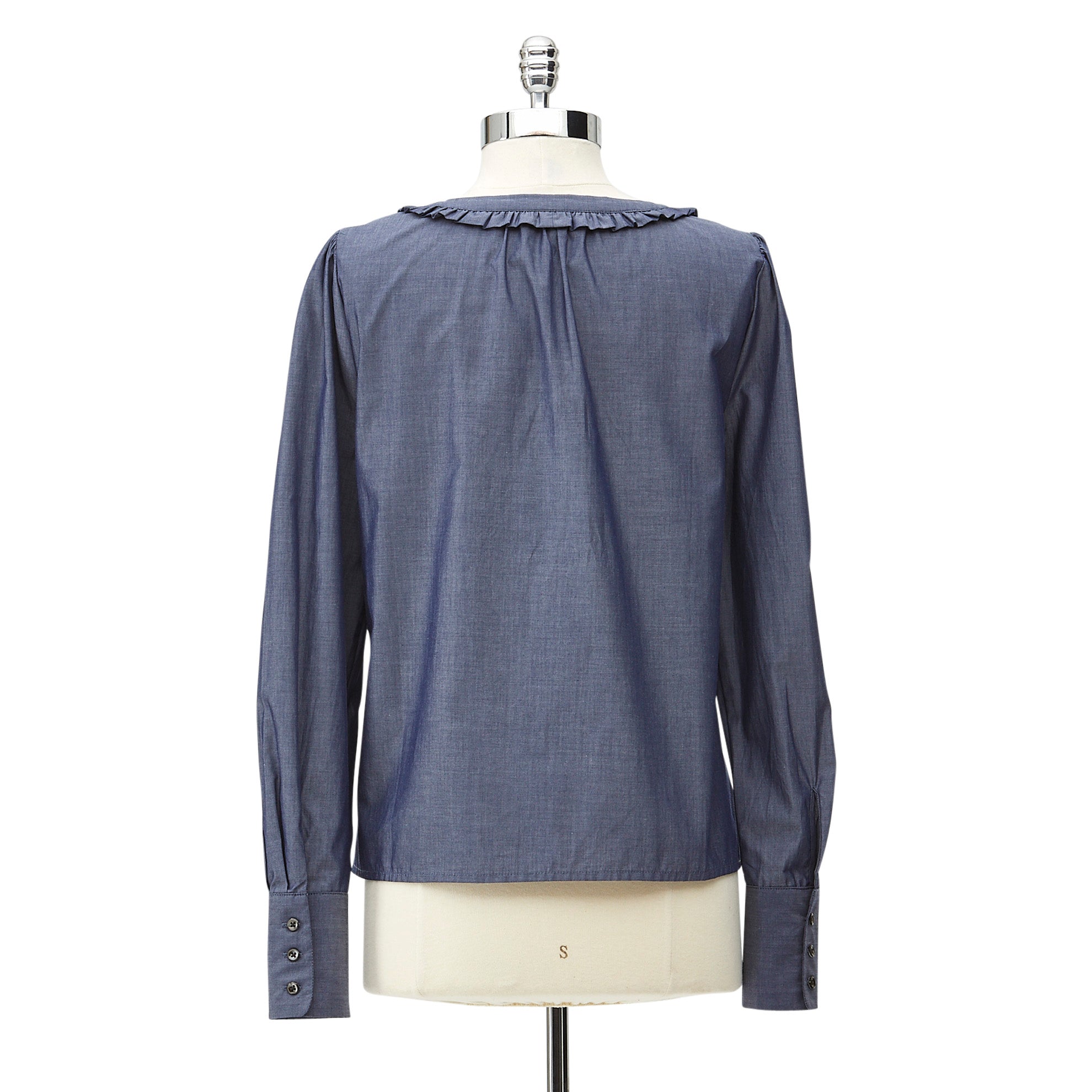 Ruffled Chambray BlouseIndigo