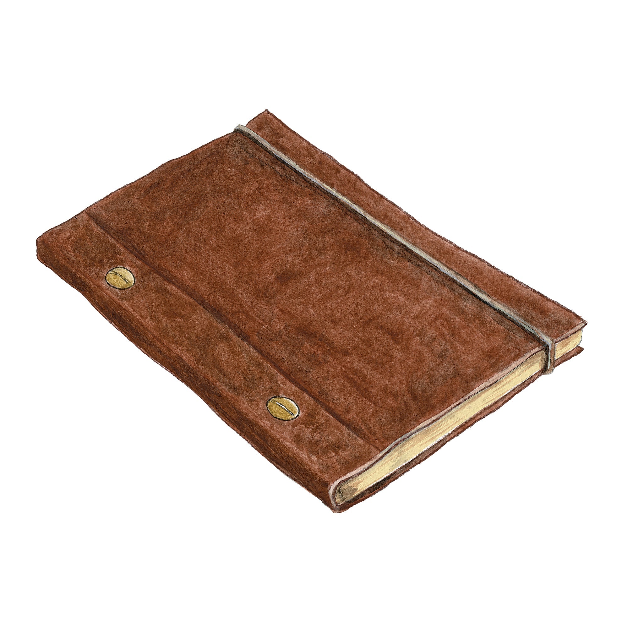 Small French Leather NotebookChocolate Brown