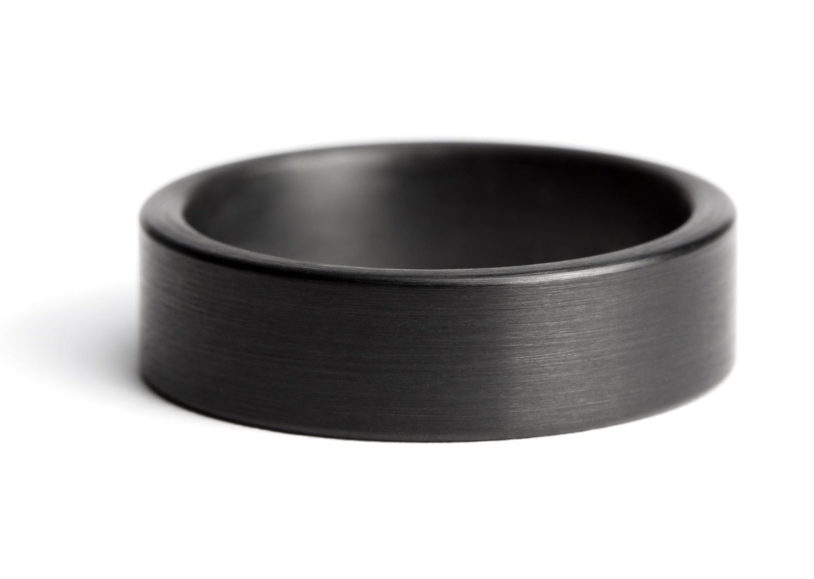 The Minimalist 'Zuna' Brushed Tungsten Ring14k White Gold