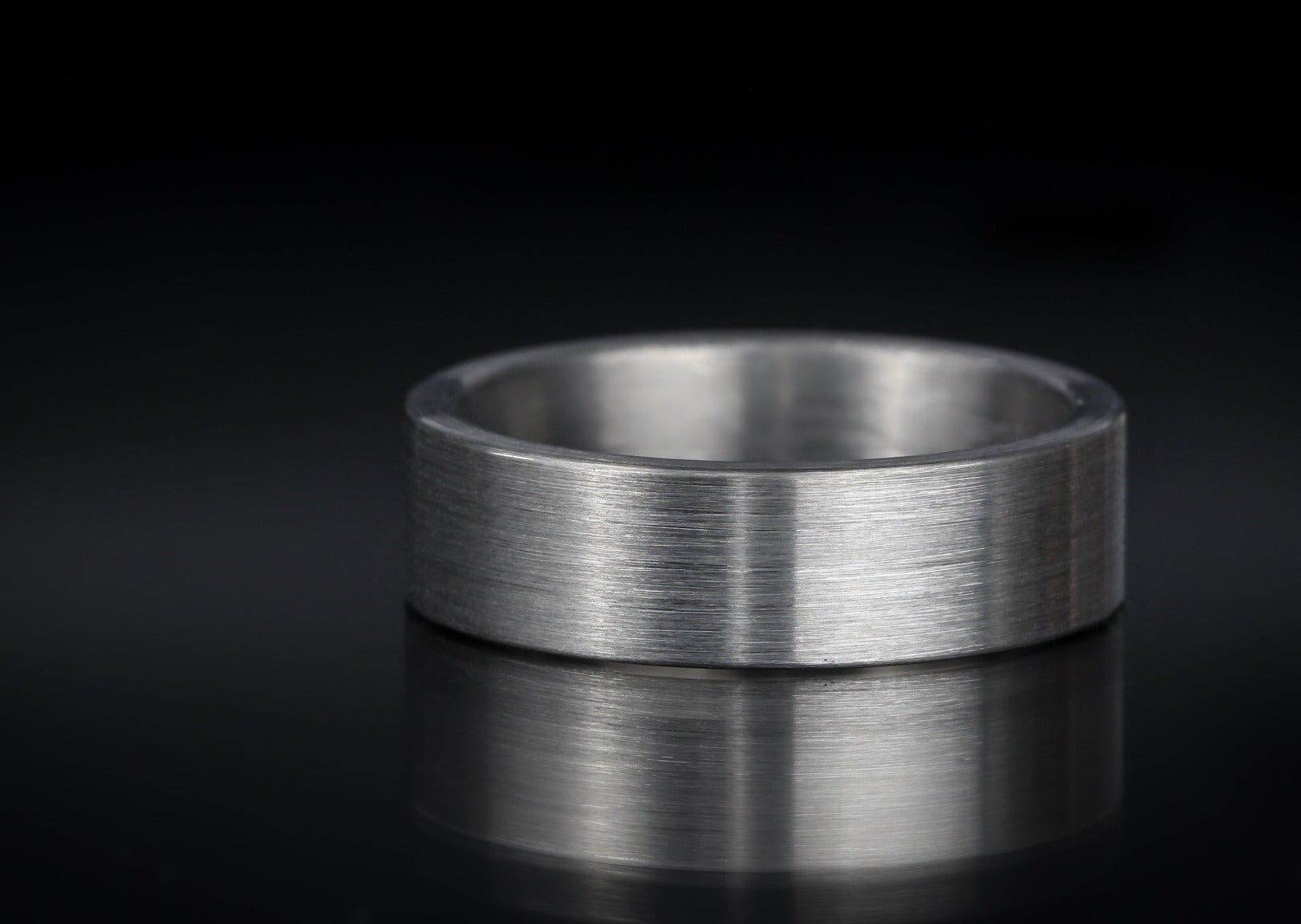 The Minimalist 'Zuna' Brushed Tungsten Ring14k White Gold