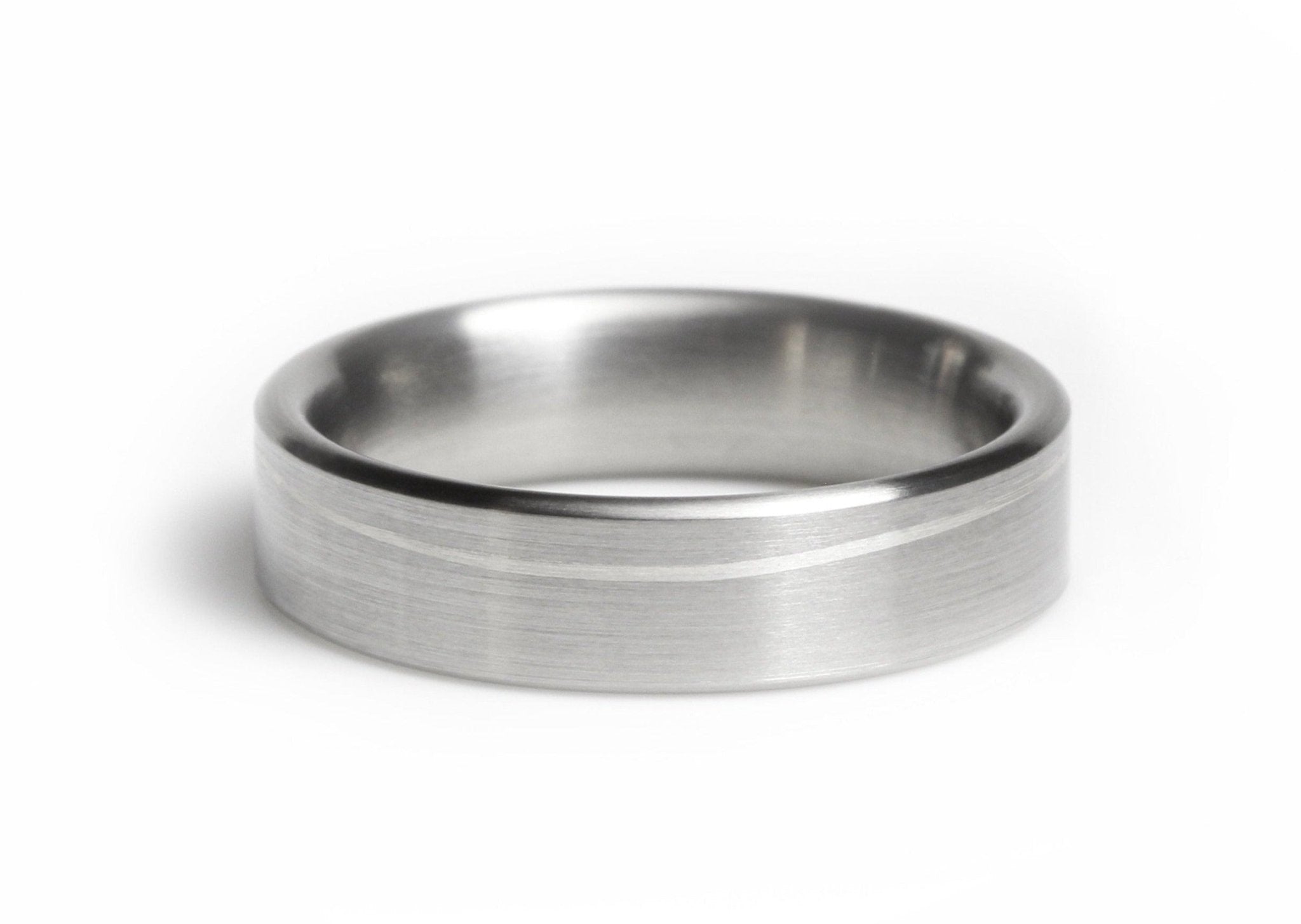 Titanium "Eero" Ring with Flowing InlaySterling Silver