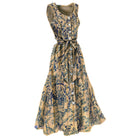 Toile Print DressBlue Beige