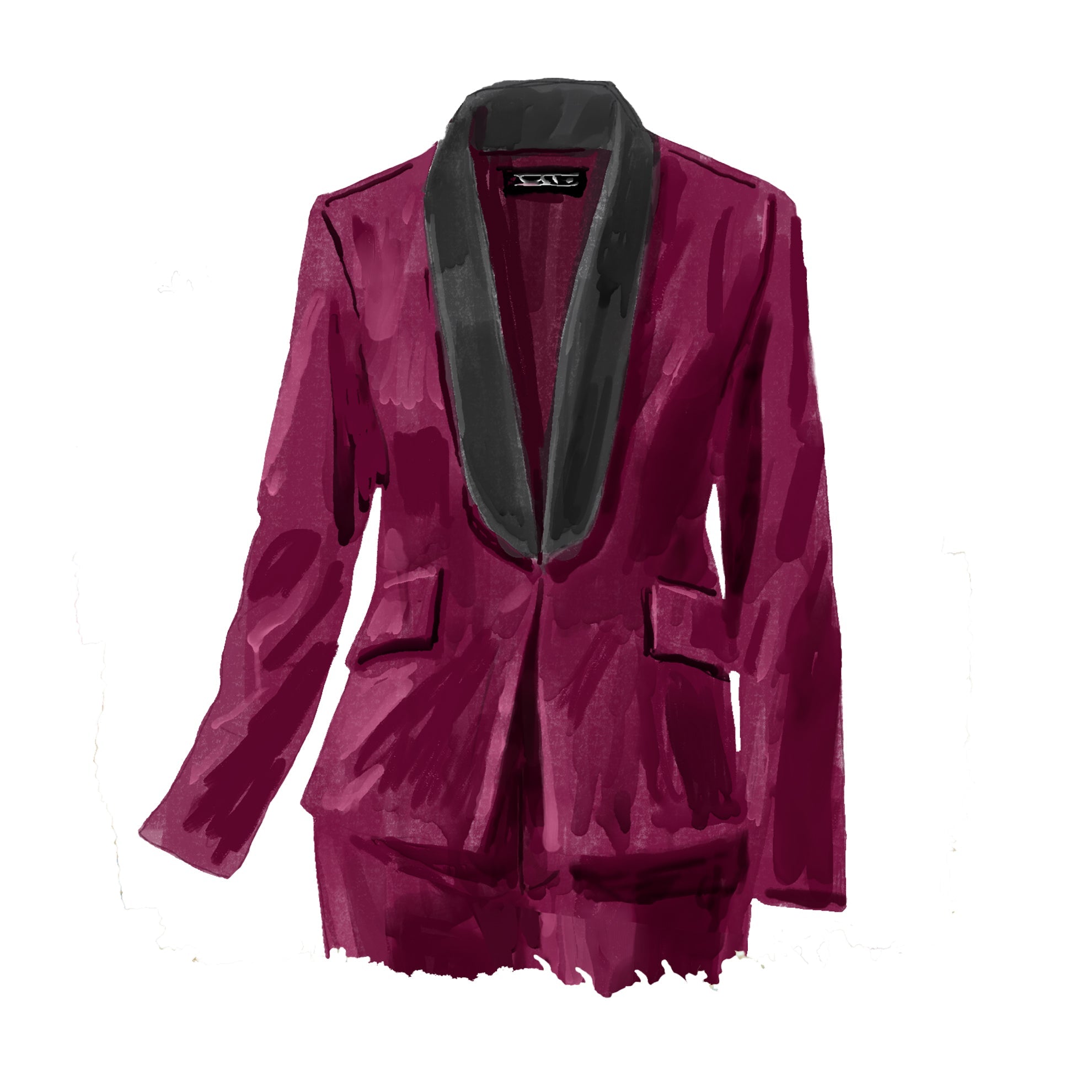 Velvet Tuxedo BlazerBurgundy