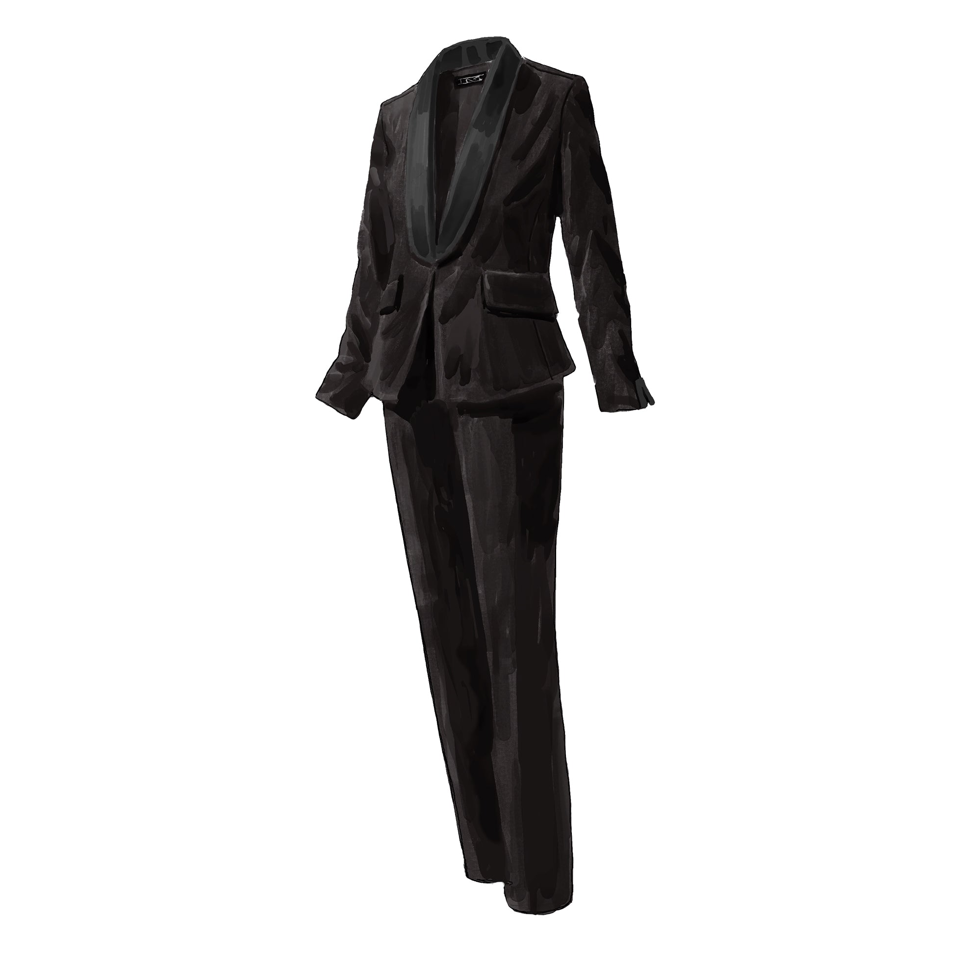 Velvet Tuxedo TrousersBlack