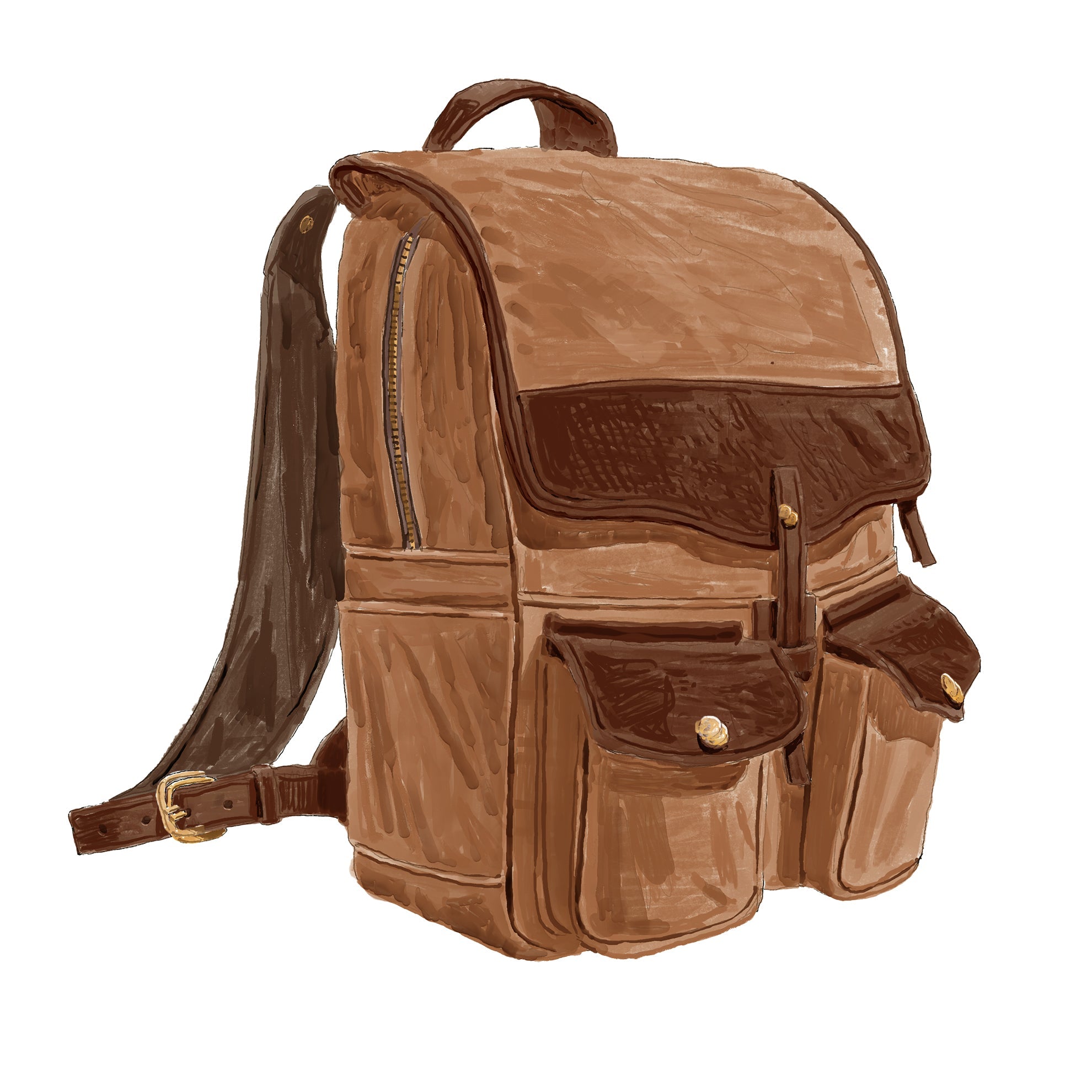 Waxed Canvas BackpackSmoke Brown